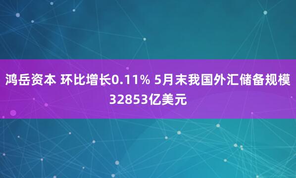 鸿岳资本 环比增长0.11% 5月末我国外汇储备规模32853亿美元