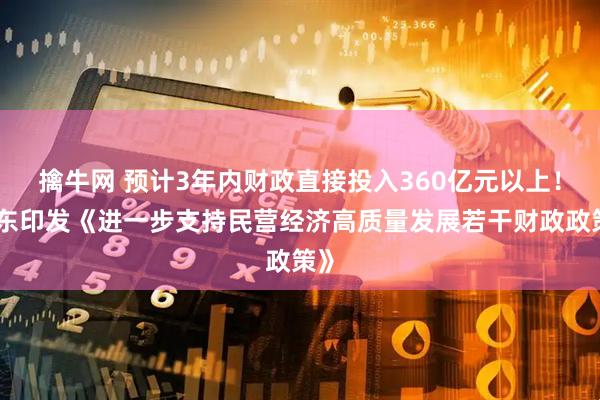 擒牛网 预计3年内财政直接投入360亿元以上！山东印发《进一步支持民营经济高质量发展若干财政政策》