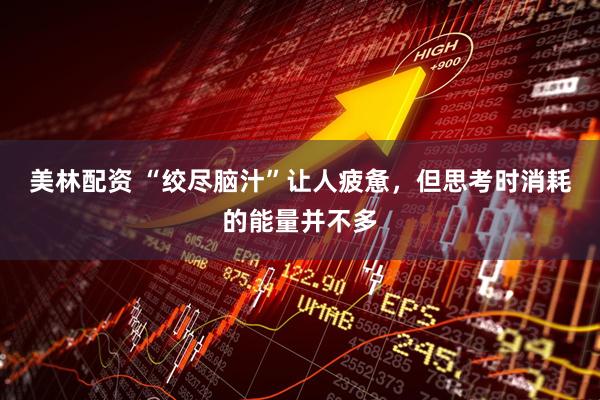 美林配资 “绞尽脑汁”让人疲惫，但思考时消耗的能量并不多