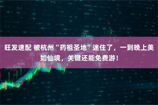 旺发速配 被杭州“药祖圣地”迷住了，一到晚上美如仙境，关键还能免费游！